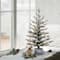 6 Pack: 2ft. Pre-Lit Potted Flocked Pencil Arctic Fir Artificial Christmas Tree, Clear Lights